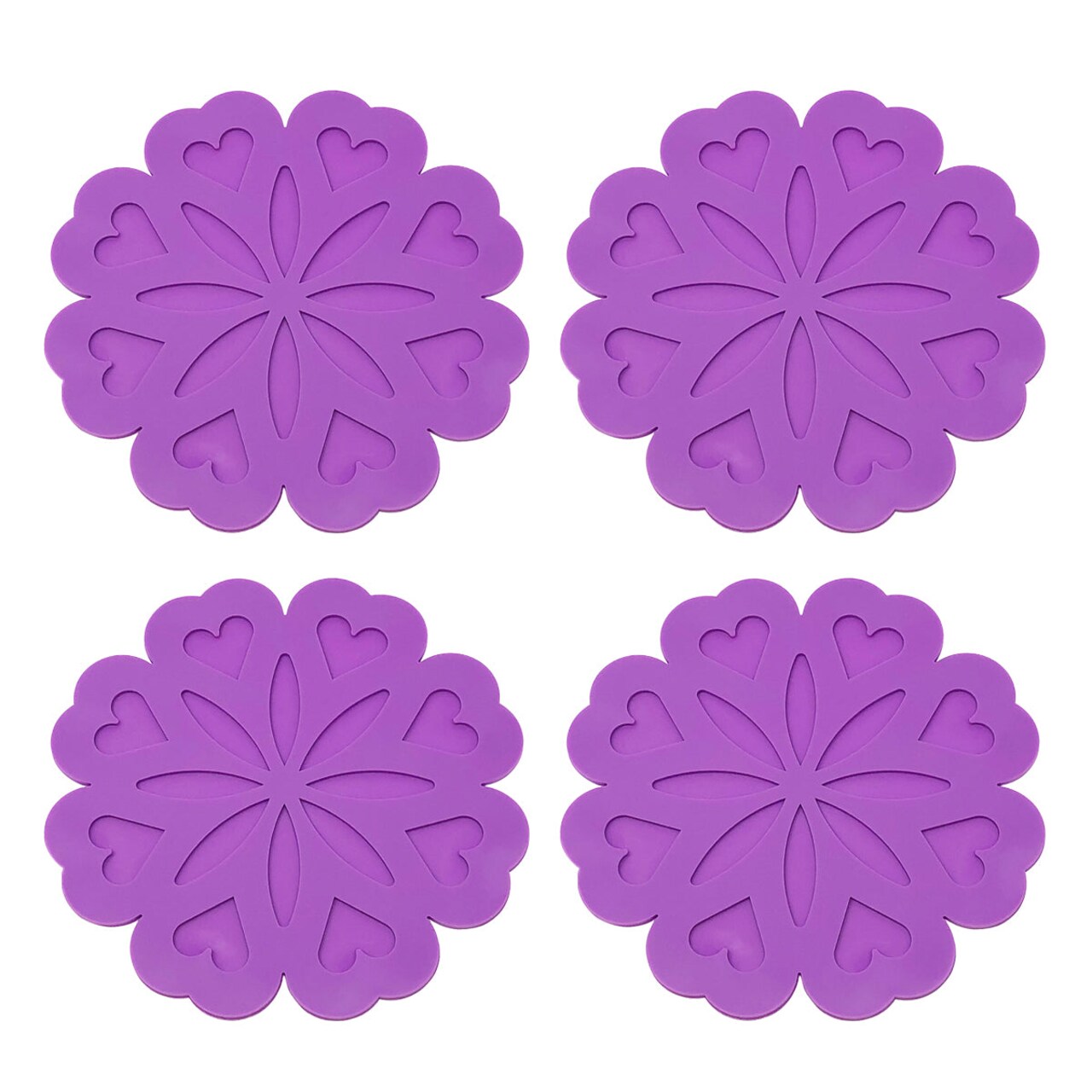 Wrapables® Silicone Pot Holders, Multi-use Durable Flexible Non-Slip Insulated Silicone Trivet (Set of 4)